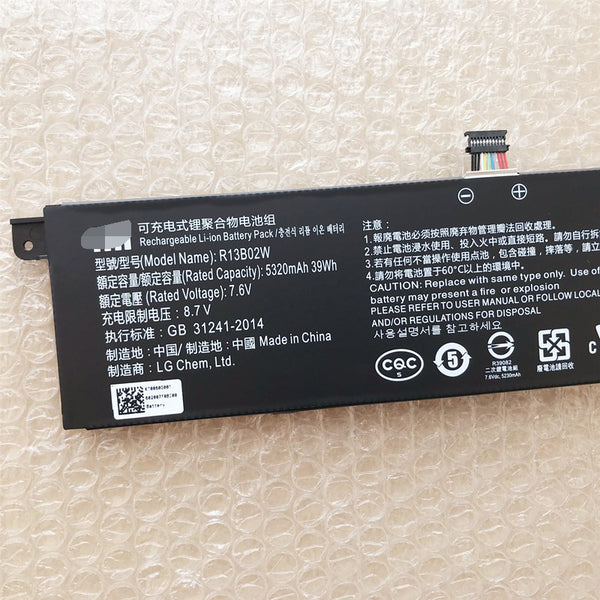XiaoMi R13B02W R13B01W Mi Notebook Air 13.3 Inch 2018 Laptop Battery