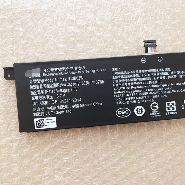 XiaoMi R13B02W R13B01W Mi Notebook Air 13.3 Inch 2018 Laptop Battery
